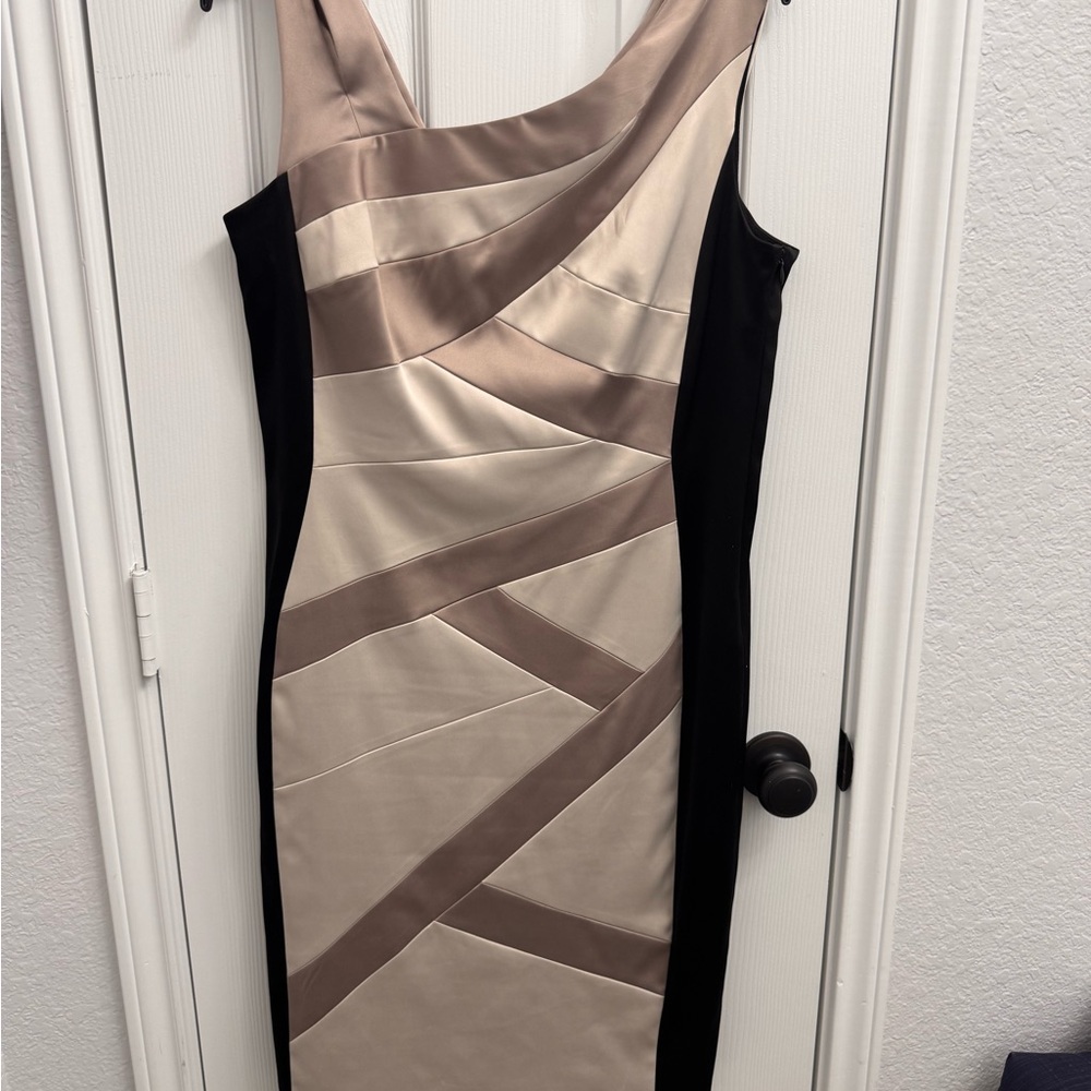 Elegant Colorblock Sleeveless Dress